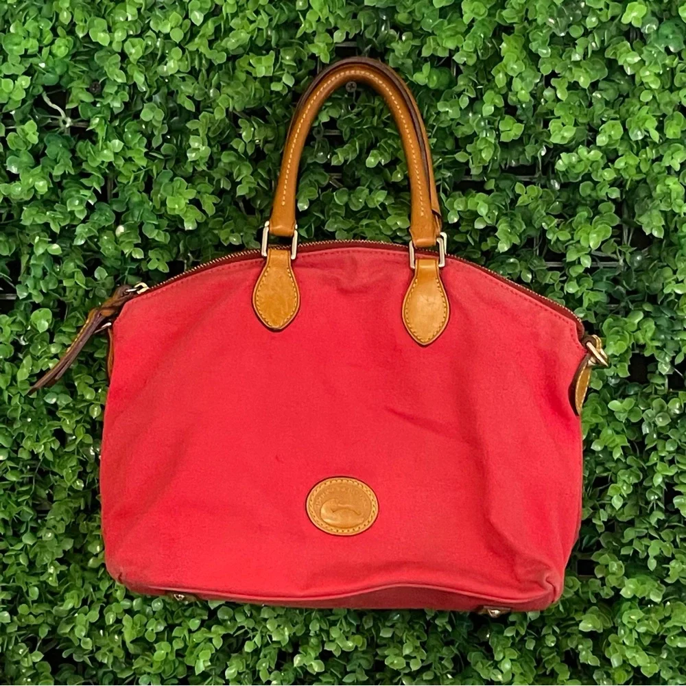 Dooney & Bourke Vintage Red Canvas Satchel Bag